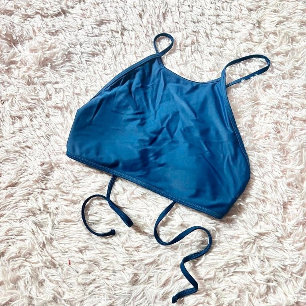 Aerie Clean Girl Minimalist Preppy‎ Halter Swim Top Womens S Beachy Summer Lake